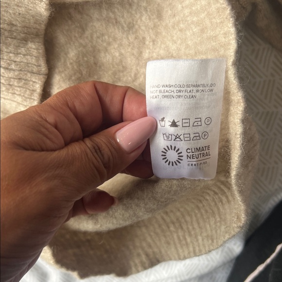 Reformation jeans cashmere  Taupe Crew Neck Sweater - Picture 6 of 10